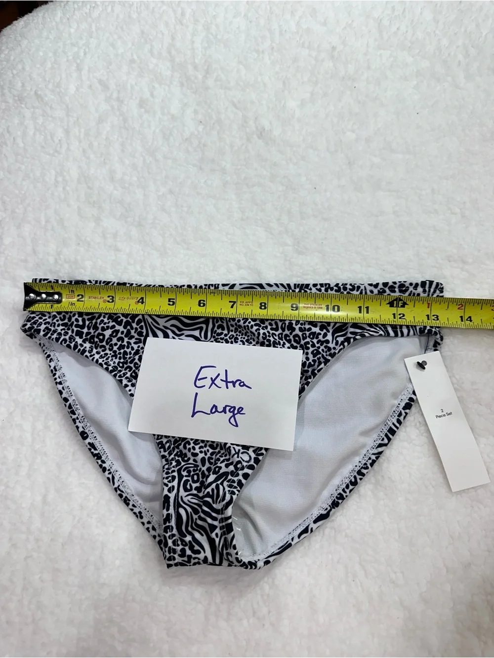 Girl’s Calvin Klein Black & White Animal Print Ruffle Bikini Set